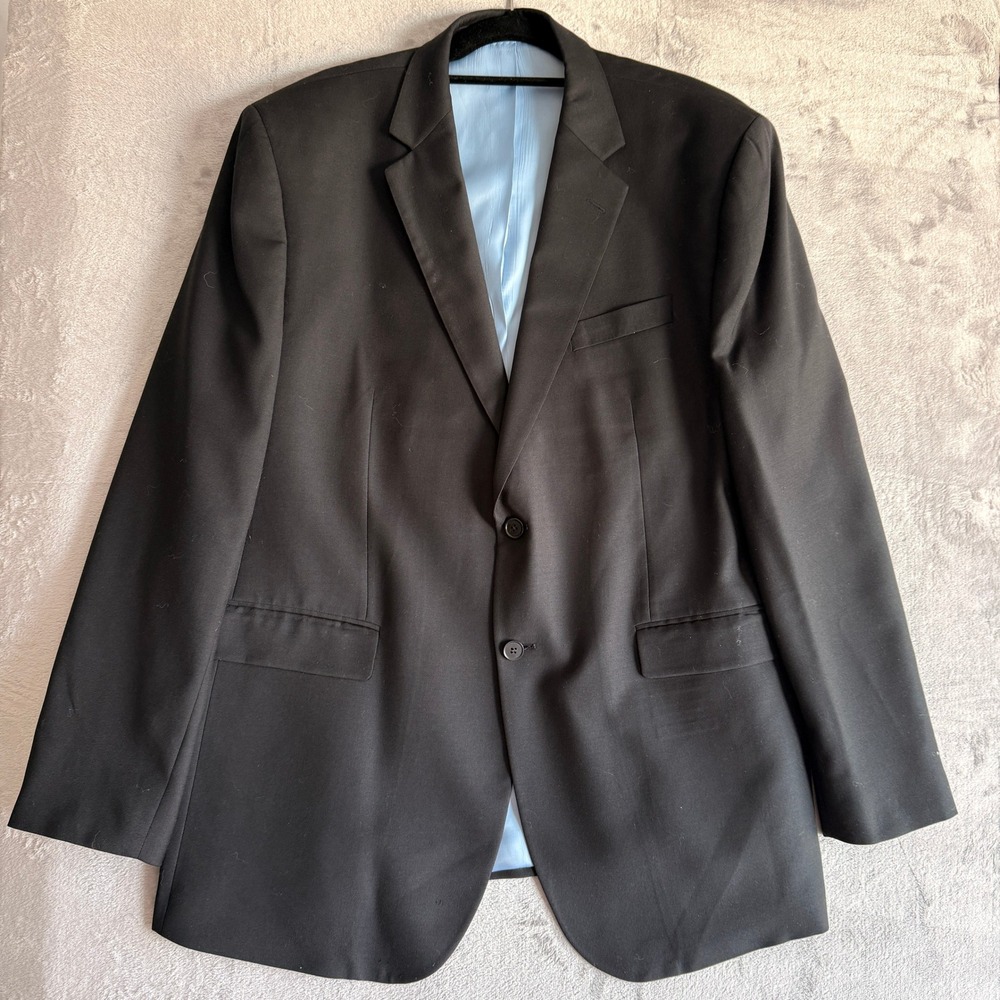 Charles Tyrwhitt Mens Black Classic Fit Super‎ 110s Wool Blazer Jacket 46L